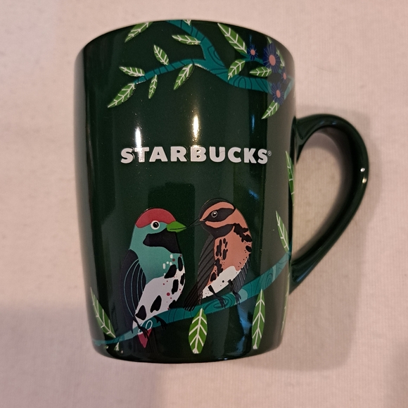 Starbucks Other - Starbucks Coffee Mug Holiday Birds Green 10 Oz